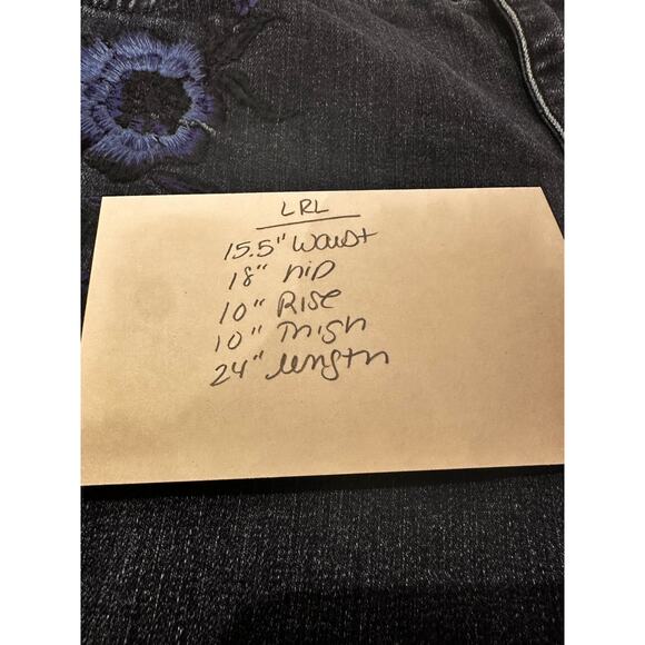 Lauren Ralph Lauren Skinny Crop Jeans 10P Womens Blue Embroidered Denim Floral - Picture 10 of 10